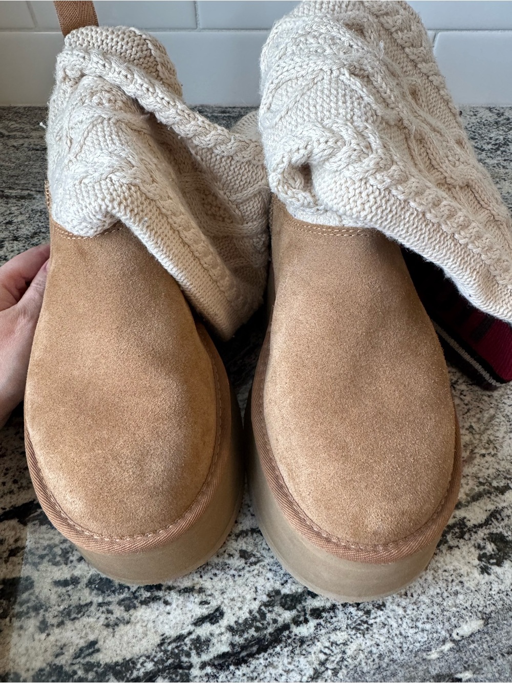 UGG Women's Classic Sweater Letter Tall Platform Boot. Size 8. VGUC. Read please - Picture 11 of 12